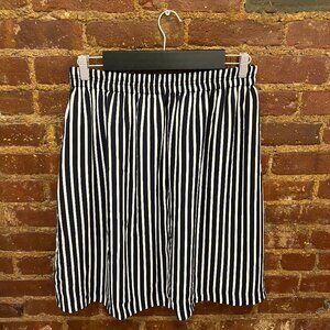 J Crew Factory- Navy Striped Casual Skirt